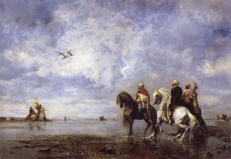Eugene Fromentin Arab Horsemen Resting France oil painting art